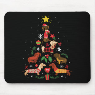Mousepad Árvore de Natal Engraçado Dachshund