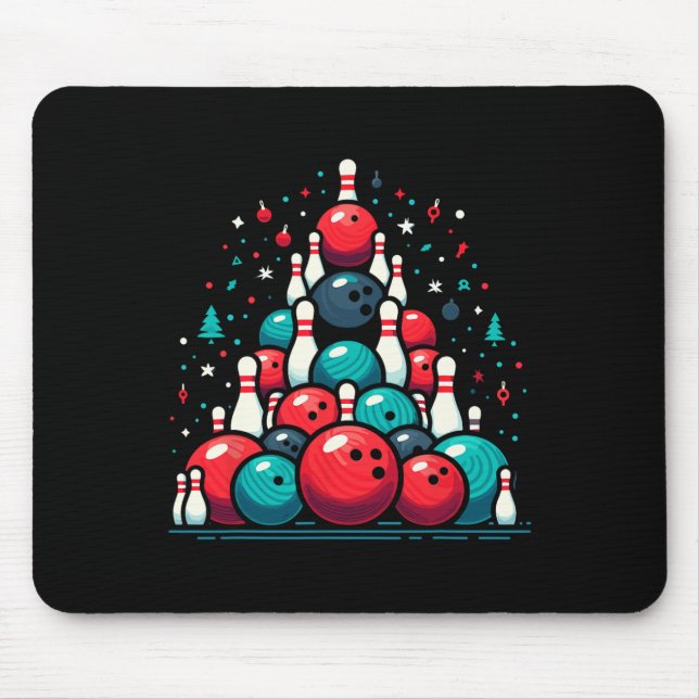 Mousepad Árvore De Natal Engraçado Para Mulheres Bowler (Frente)