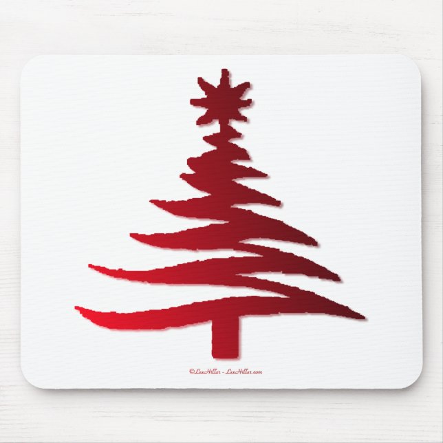 Mousepad Árvore de Natal Estêncil Vermelho (Frente)