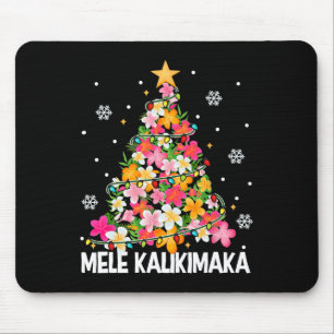 Mousepad Árvore de Natal Floral Havaiana Mele Kalikimaka Tr
