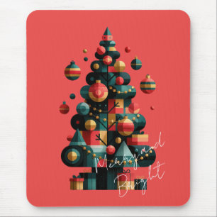 Mousepad Árvore de Natal Geométrica