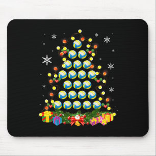 Mousepad Árvore de Natal Iluminando Bola de Voleibol Santa 