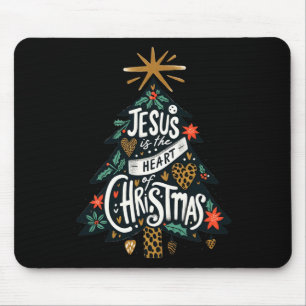Mousepad Árvore de Natal Jesus Cristão Homens Mulheres Cria