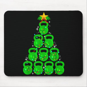 Mousepad Árvore de Natal Kettlebell Xmas Ginásio Treino Fit