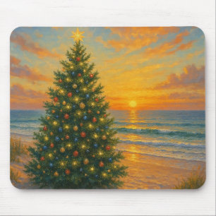 Mousepad Árvore de Natal náutica/litorânea praia