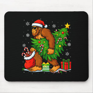 Mousepad Árvore de Natal Papai Noel Pé Grande Luzes de Nata