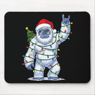 Mousepad Árvore de Natal Papai Noel Pé Grande Luzes de Nata