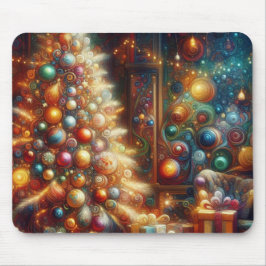 Mousepad Árvore de Natal Retro + Decorações de Natal