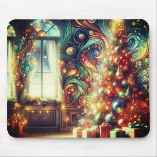 Mousepad Árvore de Natal Retro + Decorações dos Anos 70 Gro