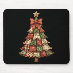 Mousepad Árvore de Natal Retrô em Patchwork Vintage Natal A