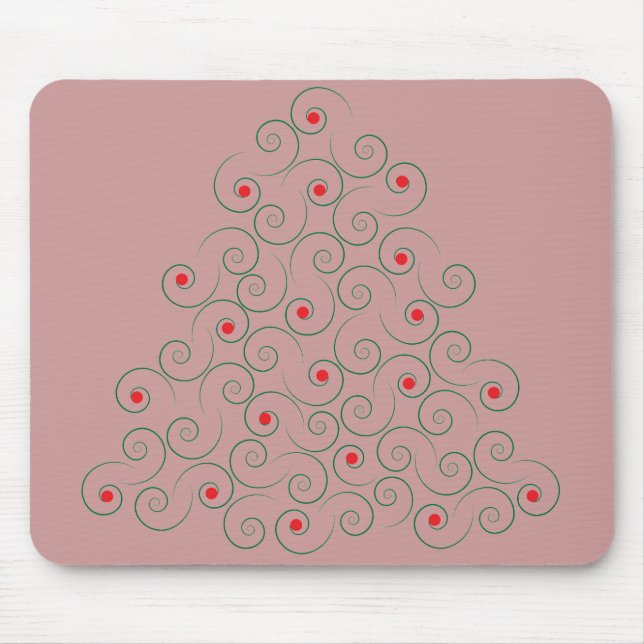 Mousepad Árvore de Natal Rosa (Frente)
