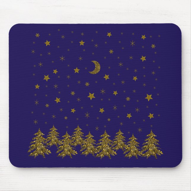 Mousepad Árvore de Natal Sparkasse, lua, estrelas (Frente)