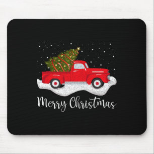 Mousepad Árvore de Natal Vintage Wagon no Carro Xmas Red Tr