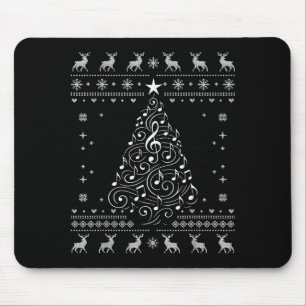 Mousepad Árvore de Notas Musicais Natal Suéter Feio de Nata