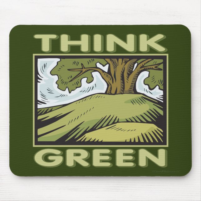 Mousepad Árvore de Oak do pense verde (Frente)