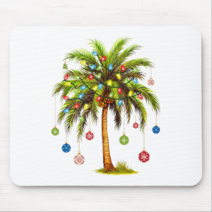 Mousepad Árvore de Palma de Natal Light Hawaiai Tropical Xm