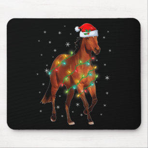 Mousepad Árvore do Cavalo do Pai Natal Bonito Luzes de Árvo