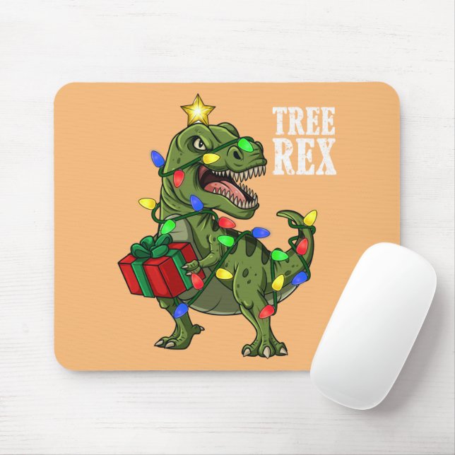 Mousepad Árvore do Dinossauro de Natal Rex Meninas Crianças (Com mouse)