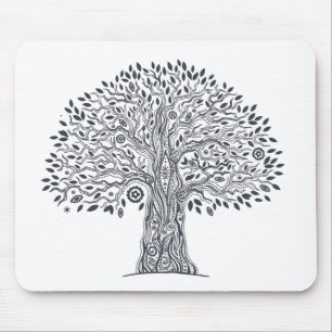 Mousepad Árvore do Doodle da vida