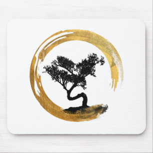 Mousepad Árvore dos bonsais. Círculo de Enso do zen. Arte