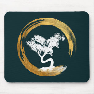 Mousepad Árvore dos bonsais. Zen Enso Circl. Caligrafia de