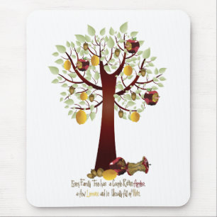 Mousepad Árvore Familiar de Apple Funny Rotten