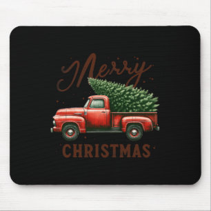 Mousepad Árvore Feliz De Natal No Vagão Vermelho Vintage Ch
