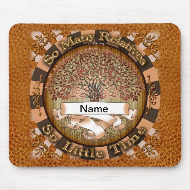 Mousepad Árvore Genealógica da Família Sobrenome (Frente)