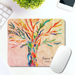 Mousepad Árvore Genealogista Familiar Personalizada<br><div class="desc">Placa de Mouse Personalizada da Árvore Genealogista da Família. Esta design única da Árvore Familiar é ideal para aqueles envolvidos na genealogia. A árvore original do design da vida foi feita em mosaico usando pequenos fragmentos de vidro de cor clara. Personalize-o com seu nome e profissão. Para editar mais, clique...</div>