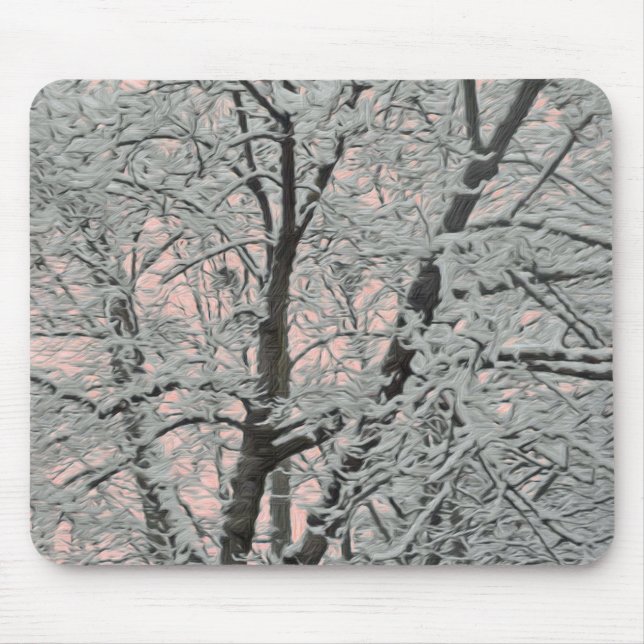 Mousepad Árvore Grande De Bocal Na Neve (Frente)