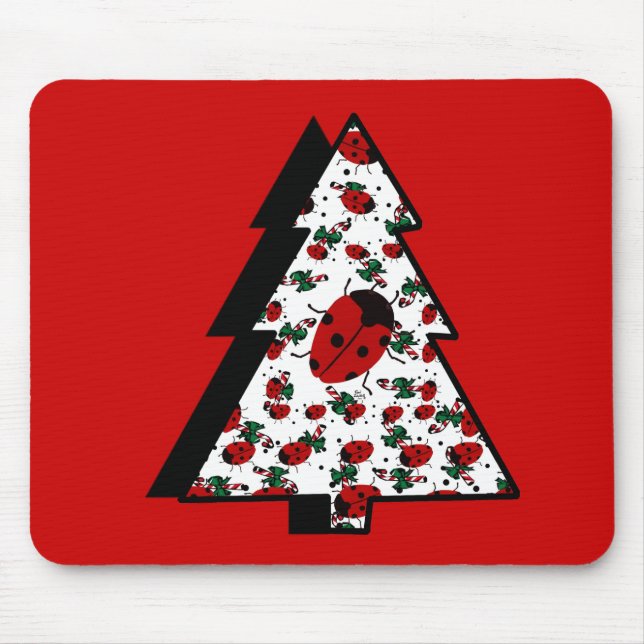 Mousepad Árvore Ladybug de Natal (Frente)