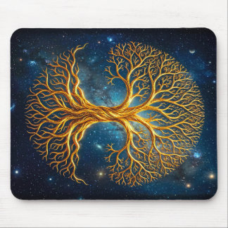Mousepad Árvore Mística da Vida Azul Biocósmica