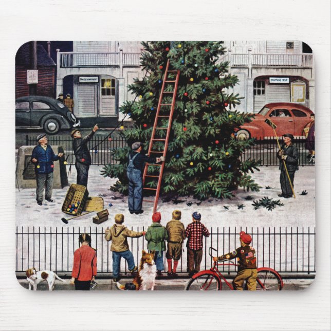 Mousepad Árvore na praça da cidade (Frente)