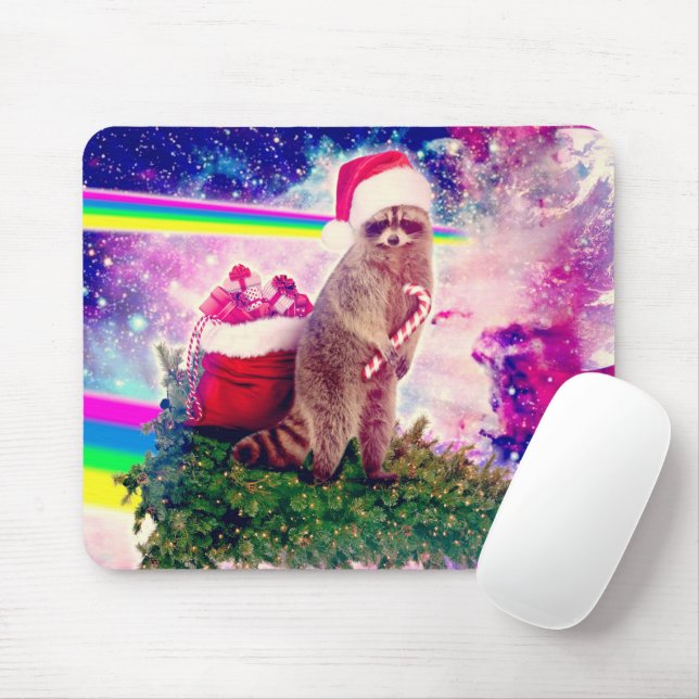 Mousepad Árvore Natal Astro Raccoon (Com mouse)
