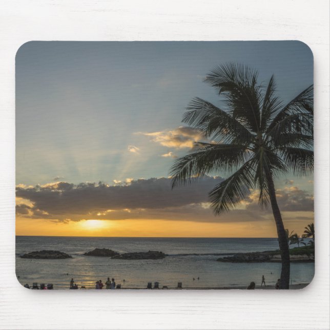 Mousepad Árvore Palm de praia personalizada tropical (Frente)