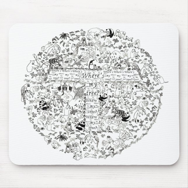 Mousepad Árvores Animais Ameaçadas Planeta Terra Desenho Ar (Frente)