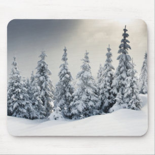 Mousepad Árvores cobertas com o Hoarfrost e a neve