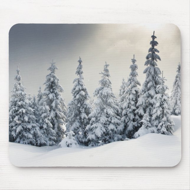 Mousepad Árvores cobertas com o Hoarfrost e a neve (Frente)