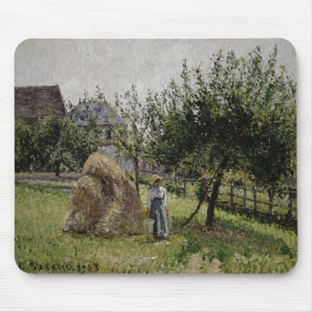 Mousepad Árvores de Apple na manhã ensolarada de Eragny | (Frente)