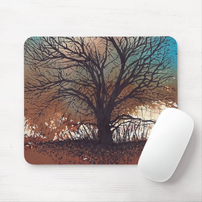 Mousepad Árvores de Aquarela (Com mouse)