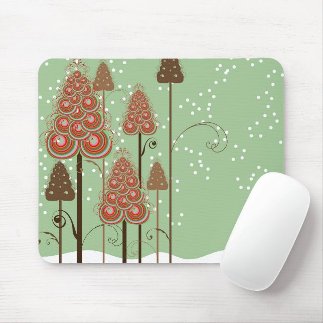 Mousepad Árvores de Natal Curly Whimsical Wonderland (Com mouse)