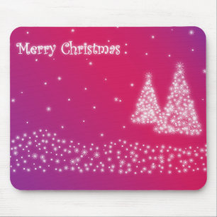 Mousepad Árvores de Natal feitas de Flocos de Neve