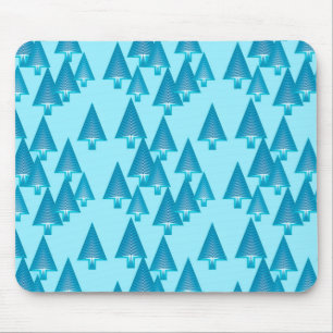 Mousepad Árvores de Natal metálicas modernas - azul-céu