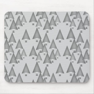 Mousepad Árvores de Natal metálicas modernas - cinzas de pr