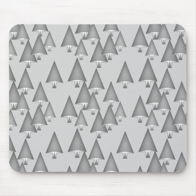 Mousepad Árvores de Natal metálicas modernas - cinzas de pr (Frente)