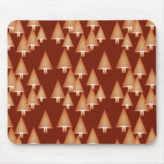 Mousepad Árvores de Natal metálicas modernas - cobre (Frente)
