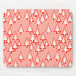 Mousepad Árvores de Natal metálicas modernas - laranja-cora