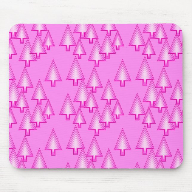 Mousepad Árvores de Natal metálicas modernas - rosa orquíde (Frente)