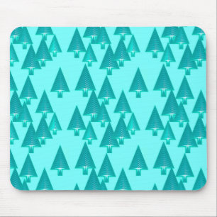 Mousepad Árvores de Natal metálicas modernas - Turquesa