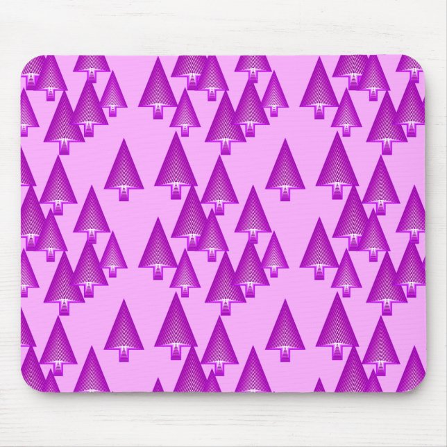 Mousepad Árvores de Natal metálicas modernas - violeta (Frente)